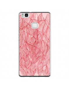 Coque Huawei P9 Lite Courbes Meandre Rouge Cerise -  Léa...