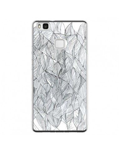 Coque Huawei P9 Lite Courbes Meandre Blanc Noir -  Léa Clément