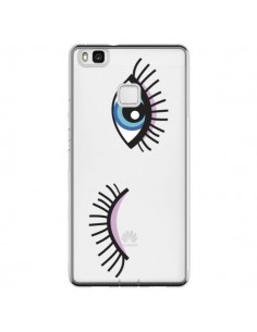 Coque Huawei P9 Lite Eyes Oeil Yeux Bleus Transparente -...