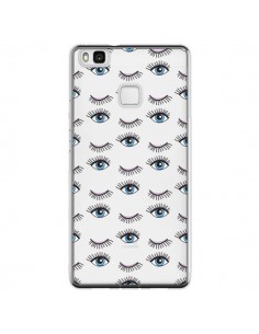 Coque Huawei P9 Lite Eyes Oeil Yeux Bleus Mosaïque...