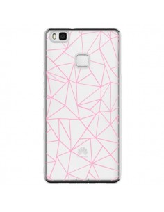 Coque Huawei P9 Lite Lignes Triangle Rose Transparente -...