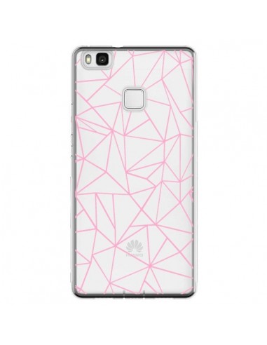 Coque Huawei P9 Lite Lignes Triangle Rose Transparente - Project M