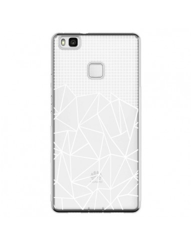 Coque Huawei P9 Lite Lignes Grilles Grid Abstract Blanc Transparente - Project M