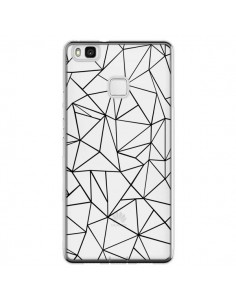Coque Huawei P9 Lite Lignes Triangles Grid Abstract Noir...