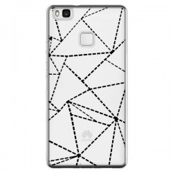 Coque Huawei P9 Lite Lignes Points Abstract Noir...