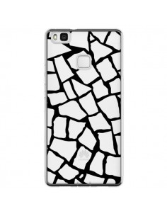 Coque Huawei P9 Lite Girafe Mosaïque Noir Transparente -...