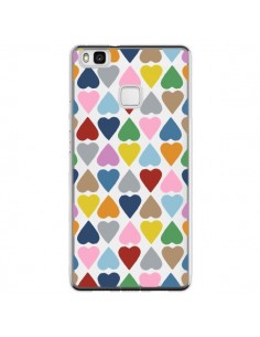 Coque Huawei P9 Lite Coeurs Heart Couleur Transparente -...