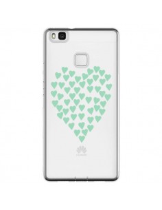 Coque Huawei P9 Lite Coeurs Heart Love Mint Bleu Vert...