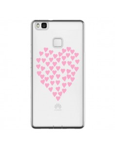 Coque Huawei P9 Lite Coeurs Heart Love Rose Pink...