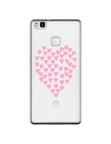 Coque Huawei P9 Lite Coeurs Heart Love Rose Pink Transparente - Project M