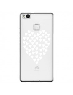 Coque Huawei P9 Lite Coeurs Heart Love Blanc Transparente...