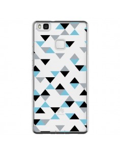Coque Huawei P9 Lite Triangles Ice Blue Bleu Noir...