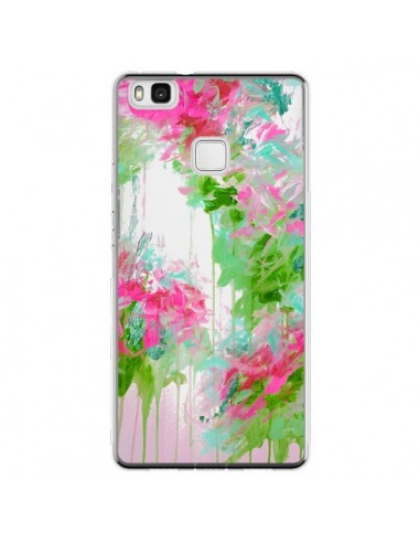 Coque Huawei P9 Lite Fleur Flower Rose Vert Transparente - Ebi Emporium