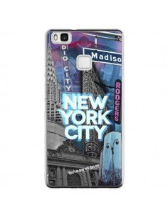 Coque Huawei P9 Lite New York City Buildings Bleu -...