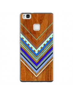 Coque Huawei P9 Lite Azteque Arbutus Blue Bois Aztec...