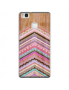 Coque Huawei P9 Lite Purple Chevron Wild Wood Bois...
