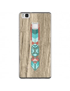 Coque Huawei P9 Lite Totem Tribal Azteque Bois Wood -...