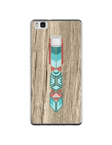 Coque Huawei P9 Lite Totem Tribal Azteque Bois Wood - Jonathan Perez