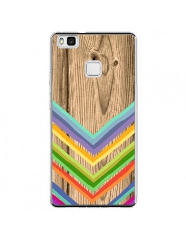 Coque Huawei P9 Lite Tribal Azteque Bois Wood - Jonathan Perez