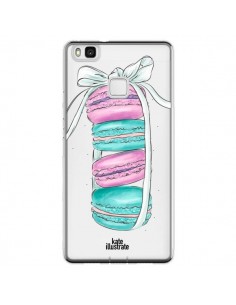 Coque Huawei P9 Lite Macarons Pink Mint Rose Transparente...