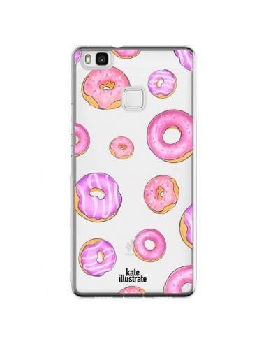 Coque Huawei P9 Lite Pink Donuts Rose Transparente - kateillustrate