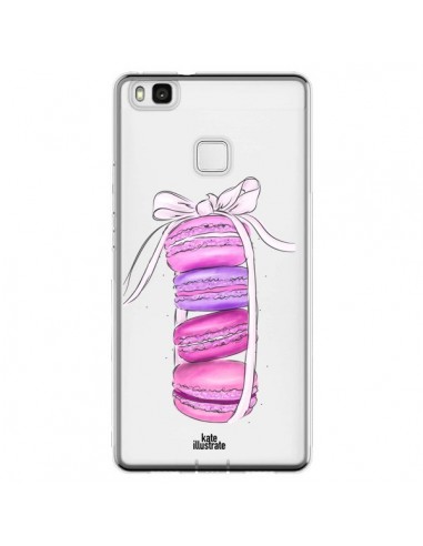 Coque Huawei P9 Lite Macarons Pink Purple Rose Violet Transparente - kateillustrate