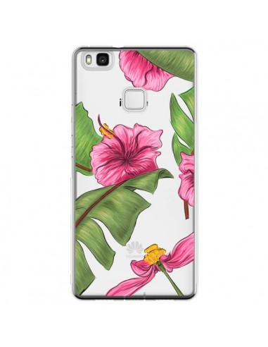 Coque Huawei P9 Lite Tropical Leaves Fleurs Feuilles Transparente - kateillustrate