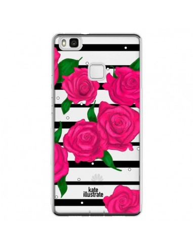 Coque Huawei P9 Lite Roses Rose Fleurs Flowers Transparente - kateillustrate