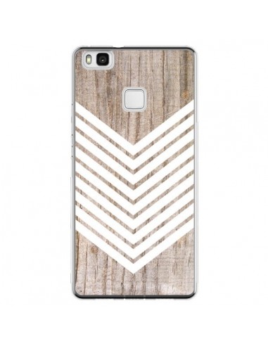 Coque Huawei P9 Lite Tribal Aztèque Bois Wood Flèche Blanc - Laetitia