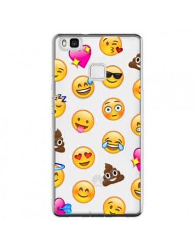 Coque Huawei P9 Lite Emoticone Emoji Transparente - Laetitia