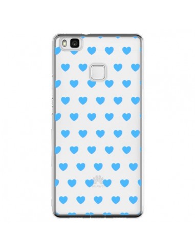 Coque Huawei P9 Lite Coeur Heart Love Amour Bleu Transparente - Laetitia