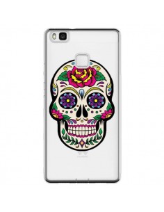 Coque Huawei P9 Lite Tête de Mort Mexicaine Fleurs...