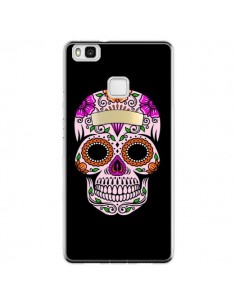 Coque Huawei P9 Lite Tête de Mort Mexicaine Multicolore -...