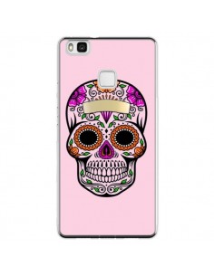 Coque Huawei P9 Lite Tête de Mort Mexicaine Rose...