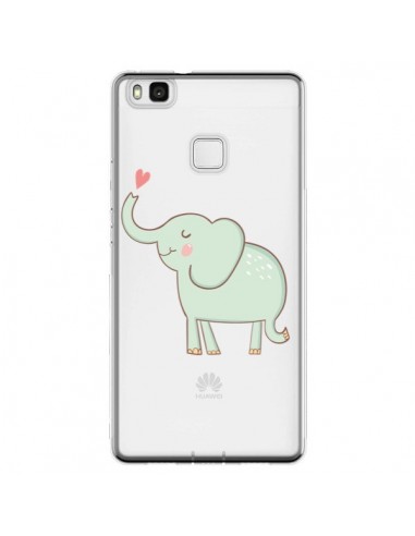 Coque Huawei P9 Lite Elephant Elefant Animal Coeur Love  Transparente - Petit Griffin