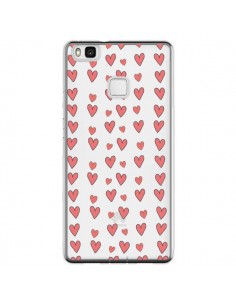 Coque Huawei P9 Lite Coeurs Heart Love Amour Rouge...