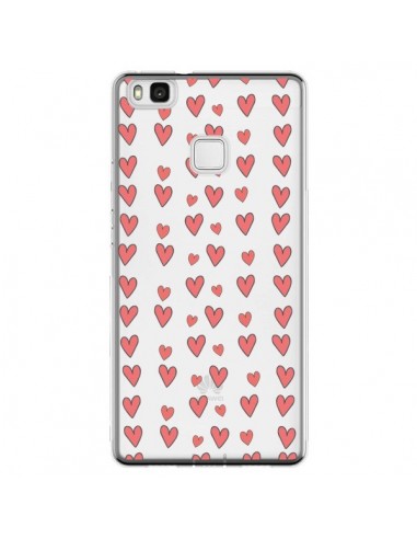 Coque Huawei P9 Lite Coeurs Heart Love Amour Rouge Transparente - Petit Griffin