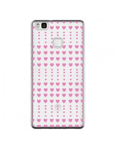 Coque Huawei P9 Lite Coeurs Heart Love Amour Rose Transparente - Petit Griffin