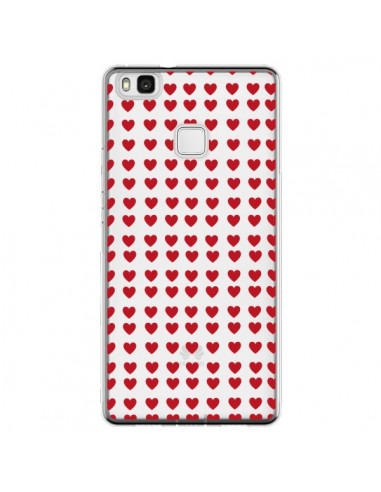 Coque Huawei P9 Lite Coeurs Heart Love Amour Red Transparente - Petit Griffin
