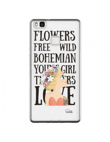 Coque Huawei P9 Lite Flowers Love Transparente - Lolo Santo