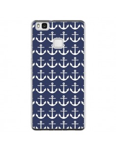 Coque Huawei P9 Lite Ancre Marin Bleu Anchors Navy - Mary...