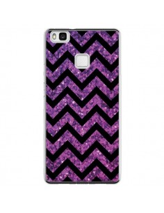 Coque Huawei P9 Lite Chevron Purple Sparkle Triangle...