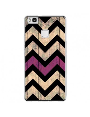 Coque Huawei P9 Lite Chevron Vintage Bois Wood - Mary Nesrala