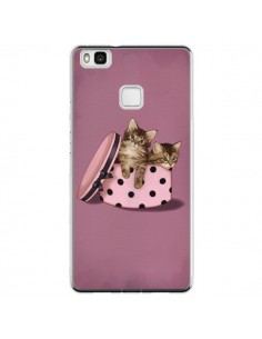 Coque Huawei P9 Lite Chaton Chat Kitten Boite Pois -...