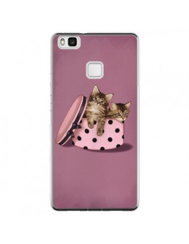 Coque Huawei P9 Lite Chaton Chat Kitten Boite Pois - Maryline Cazenave