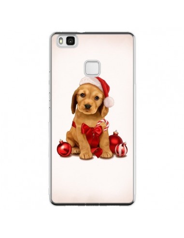 Coque Huawei P9 Lite Chien Dog Pere Noel Christmas Boules Sapin - Maryline Cazenave