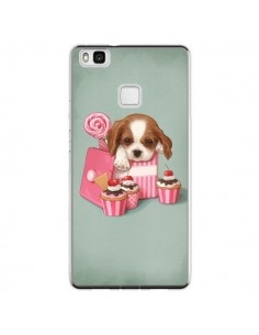 Coque Huawei P9 Lite Chien Dog Cupcake Gateau Boite -...