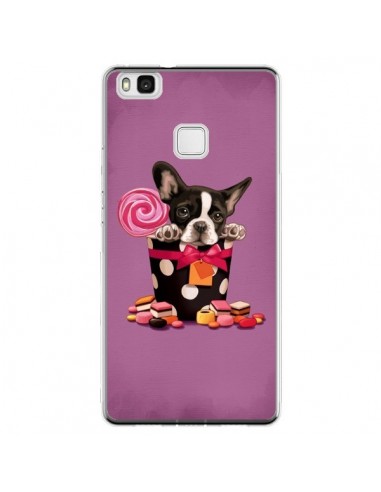 Coque Huawei P9 Lite Chien Dog Boite Noeud Papillon Pois Bonbon - Maryline Cazenave