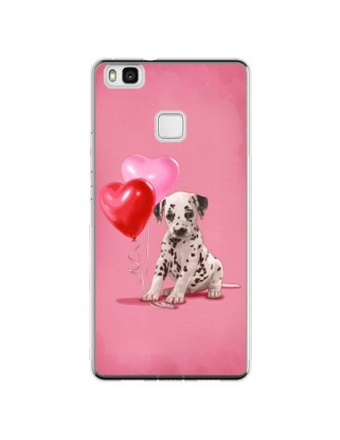 Coque Huawei P9 Lite Chien Dog Dalmatien Ballon Coeur - Maryline Cazenave