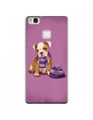 Coque Huawei P9 Lite Chien Dog Echarpe Bonnet Froid Hiver - Maryline Cazenave